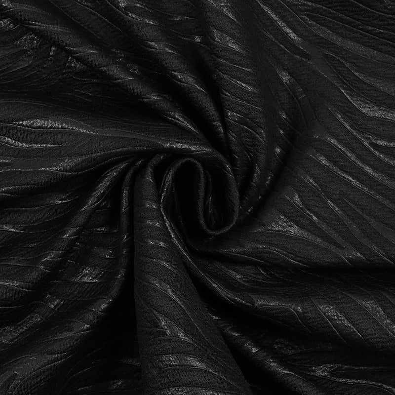 Maille de polyester fantaisie zèbre noir