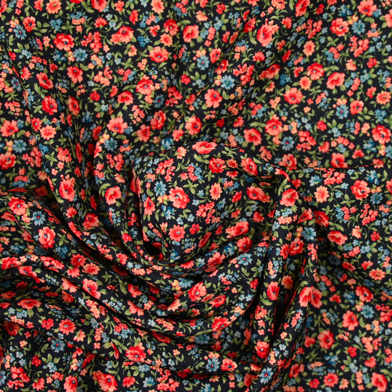 Heavy crêpe printed small flower sea background