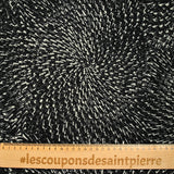 Mousseline imprimée spirales fond noir