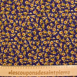 Crépon viscose lurex imprimé carousel de fleurs fond violet