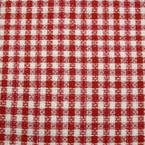 Tweed de polyester à carreaux rouge et blanc