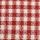 Tweed de polyester à carreaux rouge et blanc