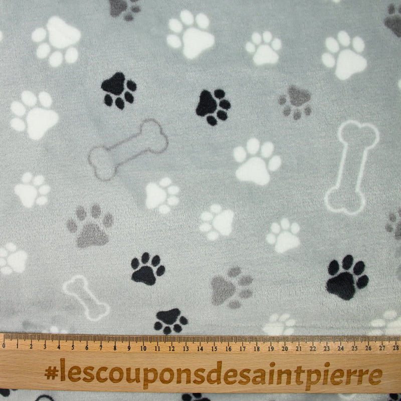 Fondo gris de perro estampado Polar Doudou