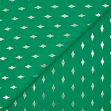 Mousseline imprimée losange argent fond vert