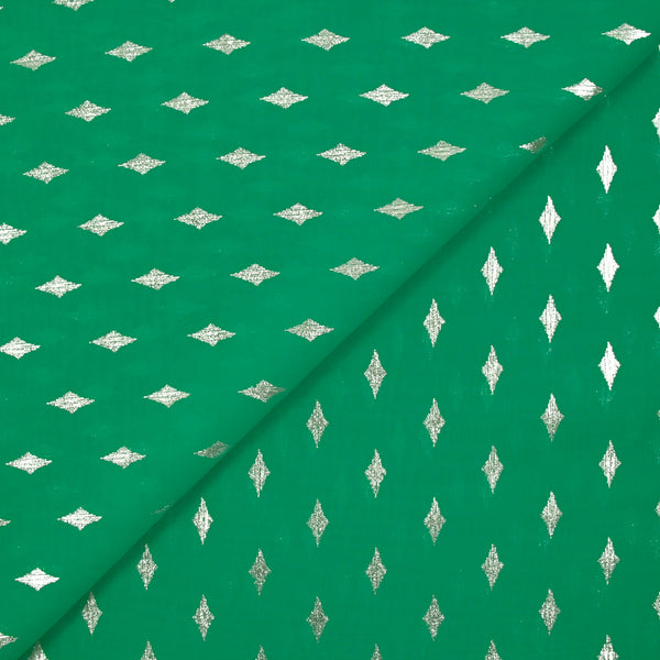 Mousseline imprimée losange argent fond vert