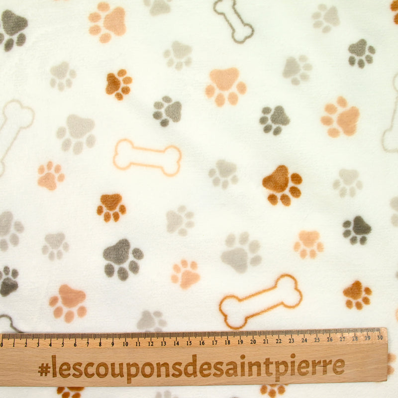 Fondo blanco de perro estampado Polar Doudou