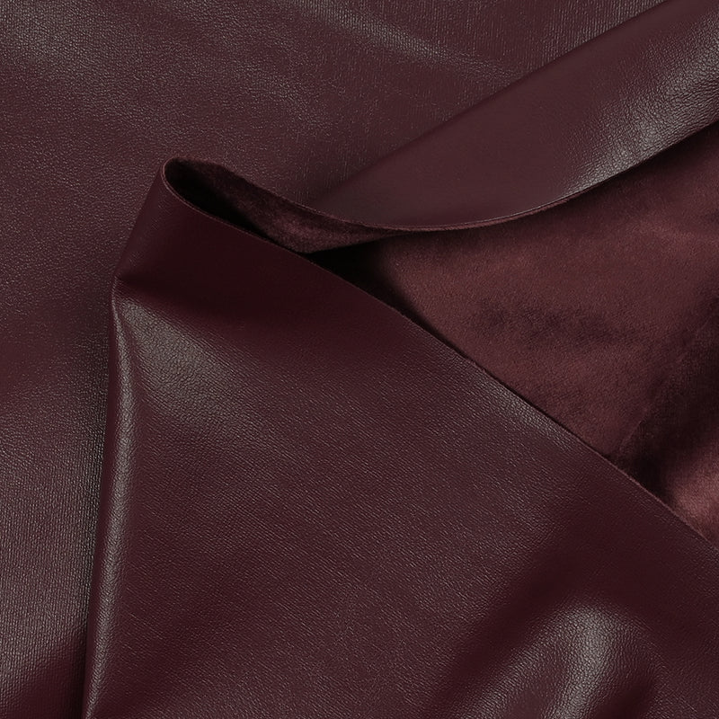 Simili cuir envers velours lie de vin