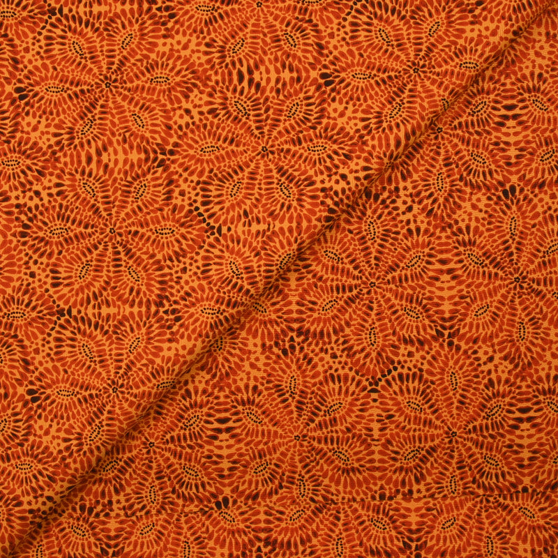 Heavy crêpe printed rosette orange background