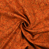 Heavy crêpe printed rosette orange background