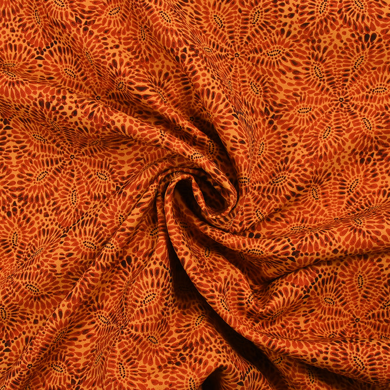 Heavy crêpe printed rosette orange background