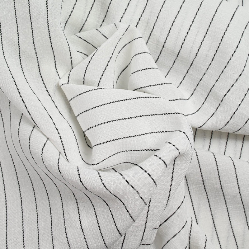Polyester rayé 13mm fond blanc
