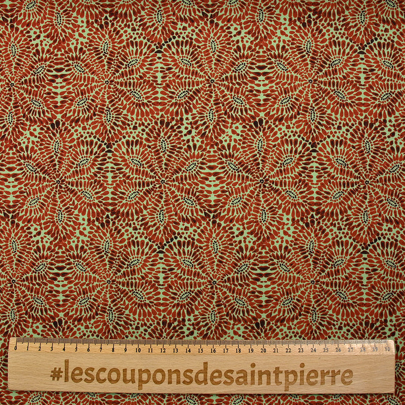 Heavy Crêpe Print Rosette Fall Pastel Green Fond