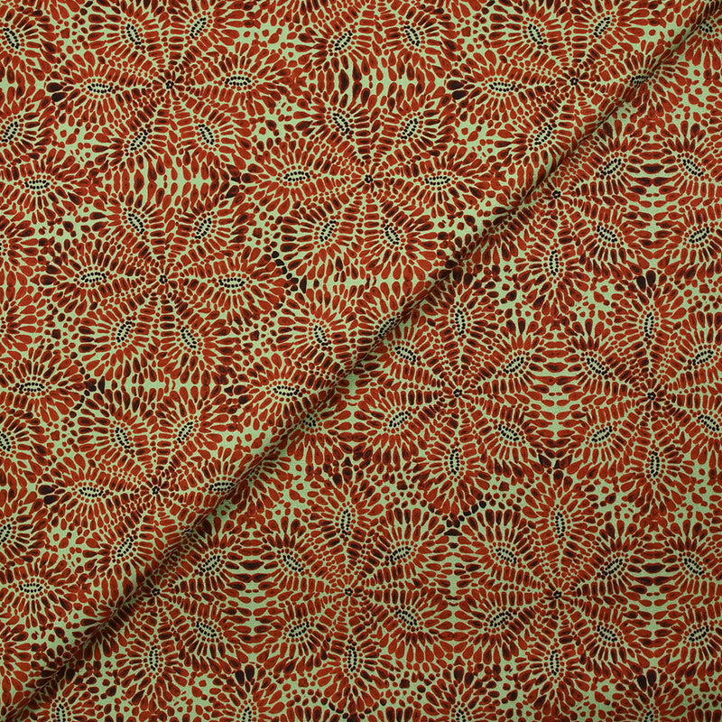 Heavy Crêpe Print Rosette Fall Pastel Green Fond