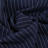 Polyester rayé 13mm fond marine