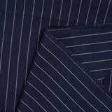 Polyester rayé 13mm fond marine