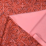 Crêpe lourd imprimé rosace d'automne fond rose fluo