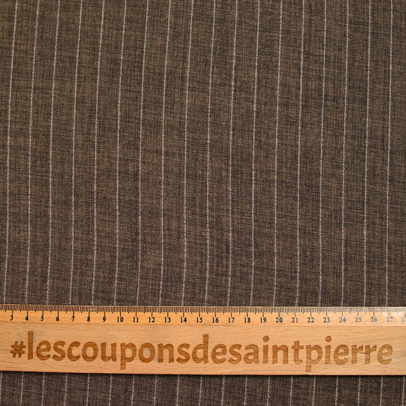 Polyester rayé 13mm fond marron