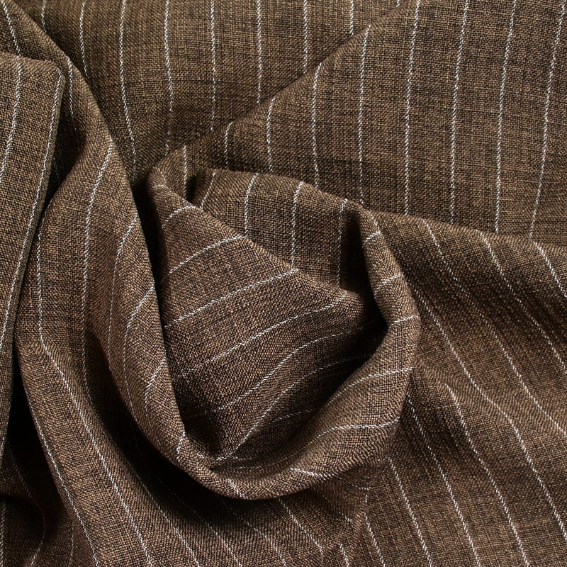 Polyester rayé 13mm fond marron