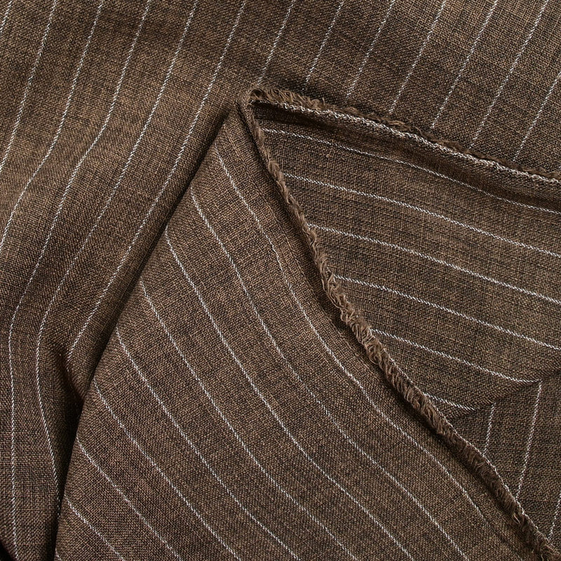 Polyester rayé 13mm fond marron