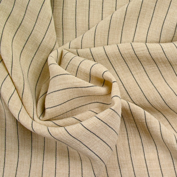 Polyester rayé 13mm fond beige