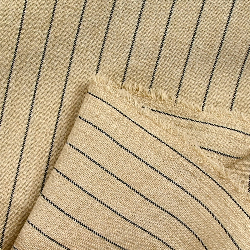 Polyester rayé 13mm fond beige