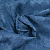 Jacquard de polyester fleurs plumetis bleu