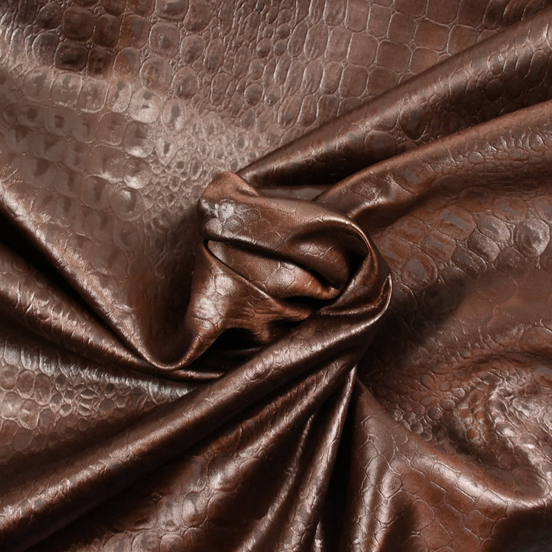 Simili cuir reptile marron