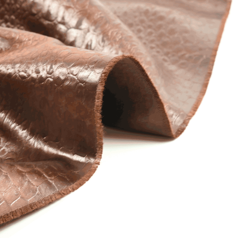 Simili cuir reptile marron