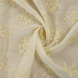 Voile de tencel brodé Mylena écru