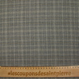 Polyviscose tissée-teinte prince-de-galles noir et blanc ligne beige