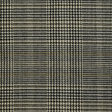 Polyviscose tissée-teinte prince-de-galles noir et blanc ligne beige