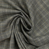 Polyviscose tissée-teinte prince-de-galles noir et blanc ligne beige