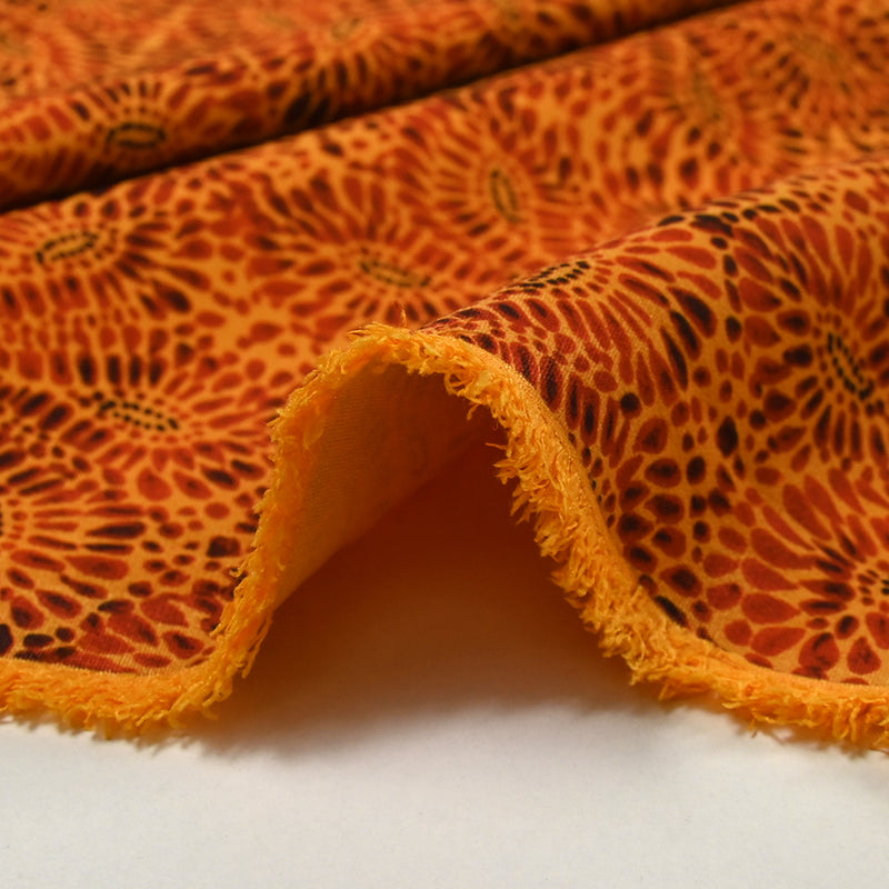 Heavy crêpe printed rosette orange background