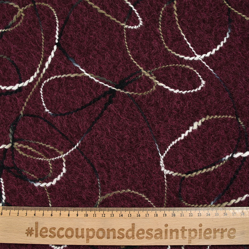 Lainage bouclette fantaisie Sophia lie de vin