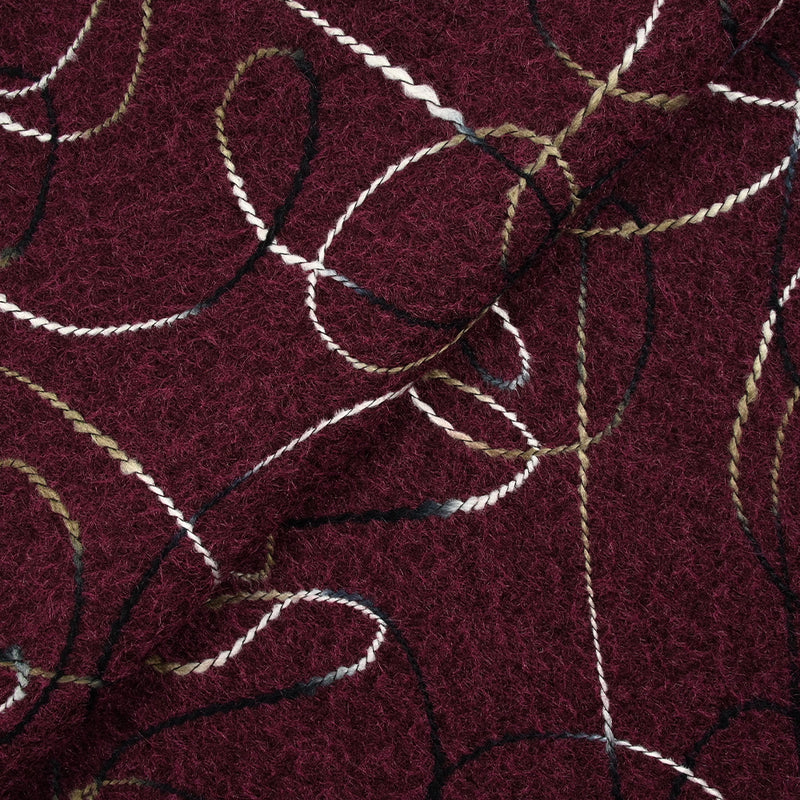 Lainage bouclette fantaisie Sophia lie de vin