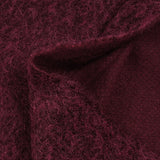 Lainage bouclette à poil long lie de vin