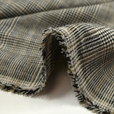 Polyviscose tissée-teinte prince-de-galles noir et blanc ligne beige