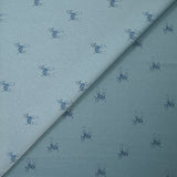 Crêpe satin de polyester imprimé zèbre fond bleu charrette