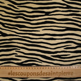 Velours de coton ras zèbre fond sable