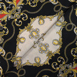 Twill de polyester imprimé moulure et chaîne fond rouge