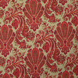 Jacquard de polycoton ornement fraise et jaune