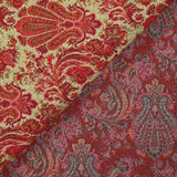 Jacquard de polycoton ornement fraise et jaune