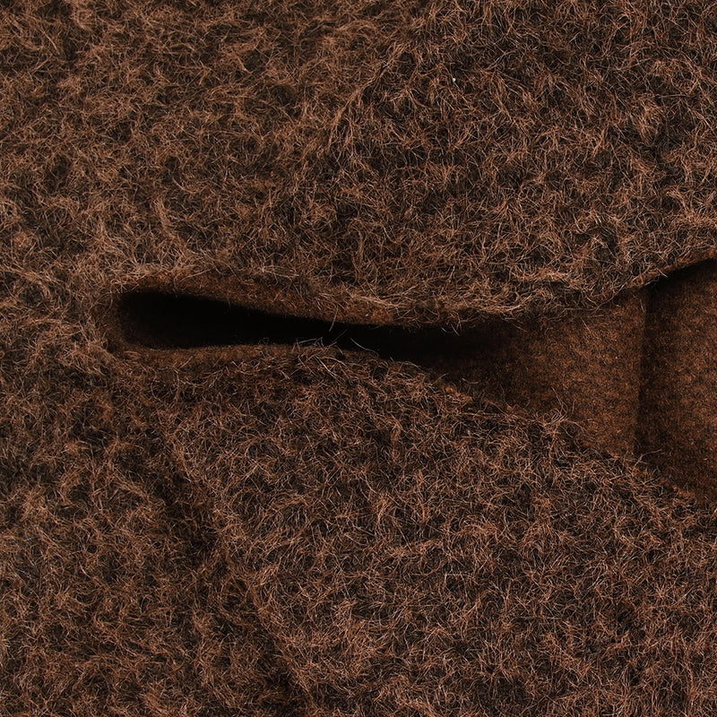 Lainage bouclette à poil long marron