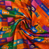 Coton imprimé patchwork de l'été multicolore