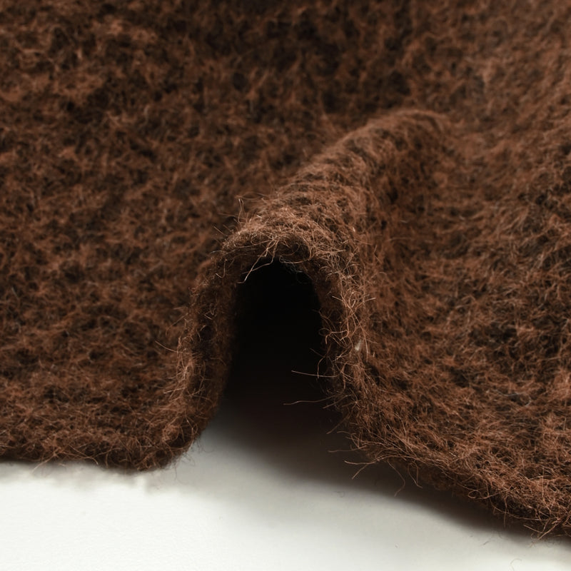 Lainage bouclette à poil long marron