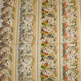 Coton imprimé oiseaux et papillons fond beige