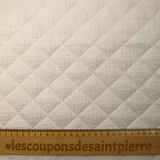 Double gaze matelassée double face beige et blanc cassé au mètre