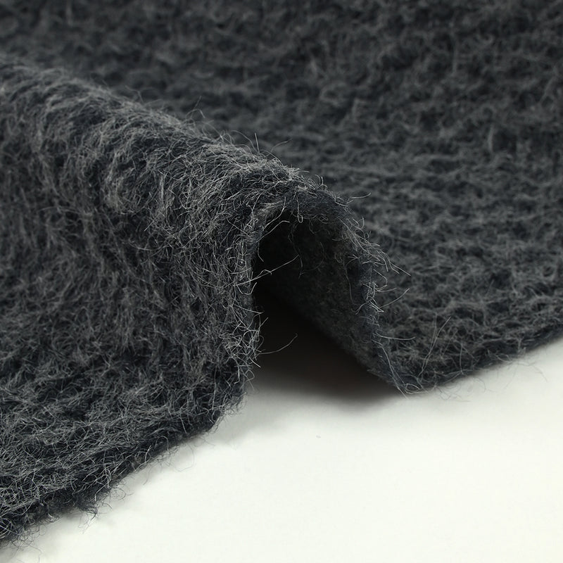 Lainage bouclette à poil long anthracite