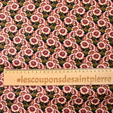 Polyester imprimé Capucine rouge fond noir