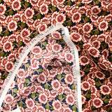 Polyester imprimé Capucine rouge fond noir